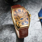 Montre Automatique Femme Cadran Squelette & Phase Lunaire cadran doré vue d'en haut