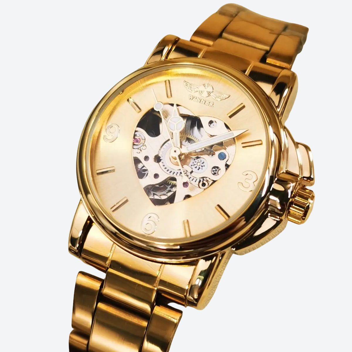 Montre Automatique Femme Squelette Style Élégance Dorée
