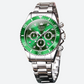 Montre Chronographe Femme Cadran Vert Impérial & Acier Miroir