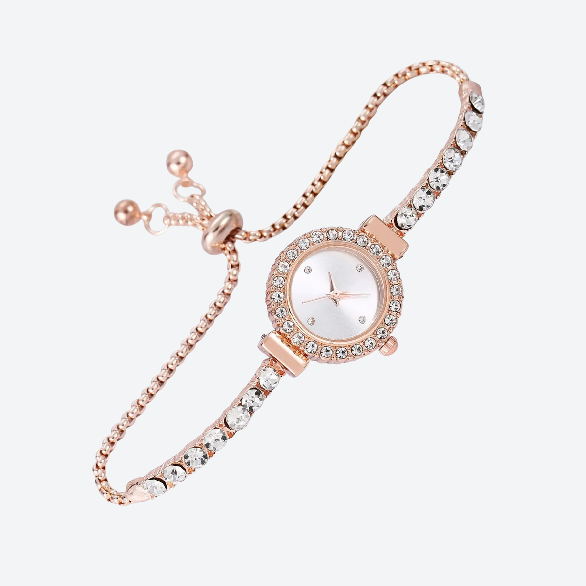 Montre Luxe Quartz Femme Bracelet Pierres Style Précieux
