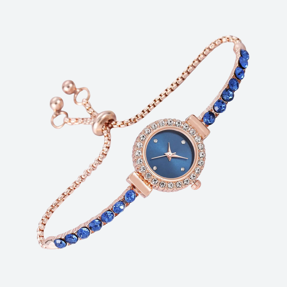 Montre Luxe Quartz Femme Bracelet Pierres Style Précieux