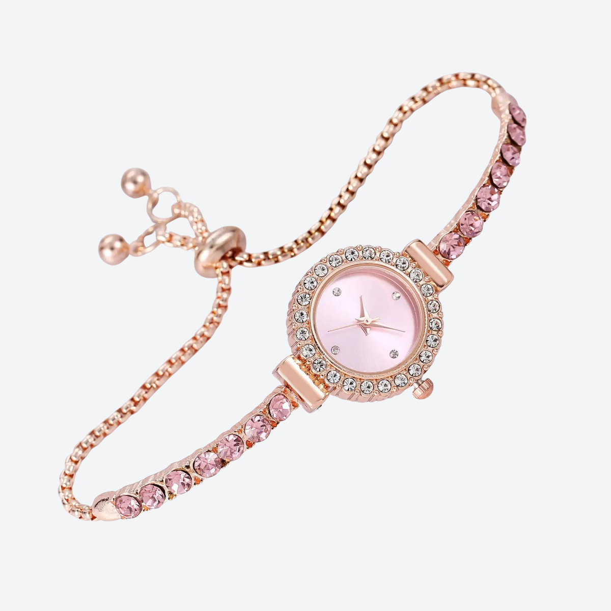 Montre Luxe Quartz Femme Bracelet Pierres Style Précieux