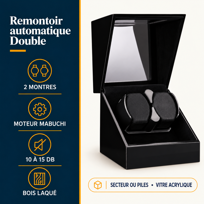 Remontoir pour montre automatique double : présentation principale