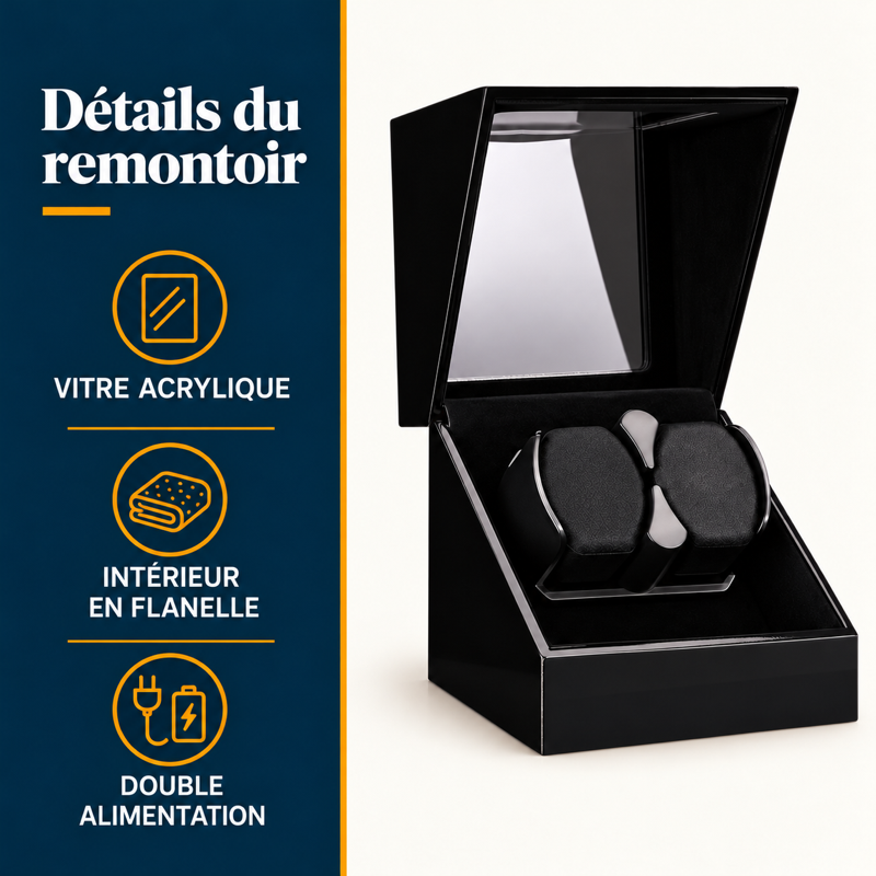 Remontoir pour montre automatique double : détails techniques