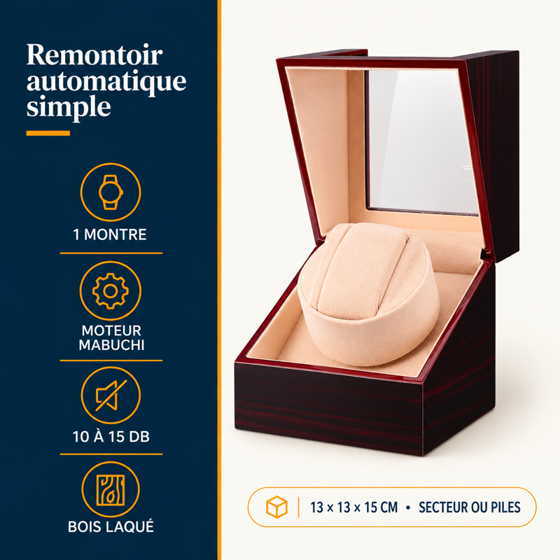 Remontoir pour montre automatique simple : présentation principale