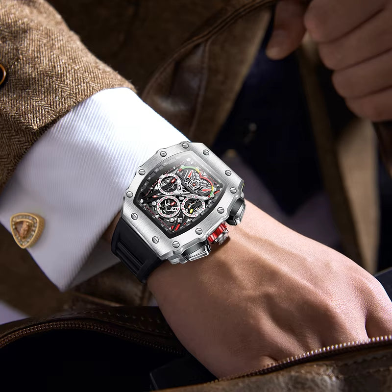 Montre Homme Automatique, Boitier tonneau
